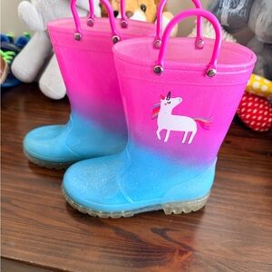 Unicorn light up Rain Boots 12c 🦄